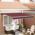 vidaXL Ručne zaťahovacia markíza vínová 300x250 cm