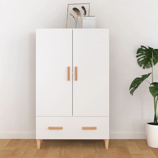vidaXL Vysoká skrinka biela 70x31x115 cm spracované drevo
