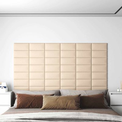 vidaXL Nástenný čelník 12 pcs 30 x 15 cm Krémová látka