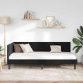 vidaXL Rohový rám postele s čelnou doskou Čierna 100 cm x 200 cm Zamat