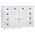 vidaXL Komoda s 10 zásuvkami, biela 113x30x79 cm, drevo
