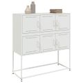 vidaXL Komoda biela 100,5x39x107 cm oceľ
