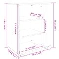 vidaXL Skrinka na kolieskach dymový dub 60x35x75 cm spracované drevo