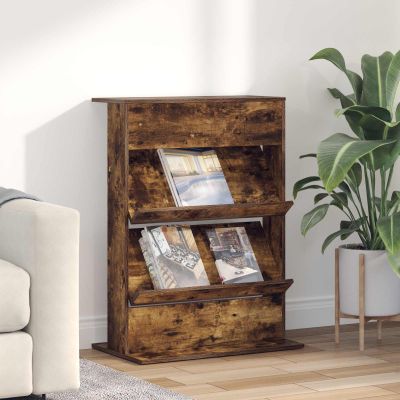 vidaXL Regál na časopisy Dymová dub 70 x 41 x 96 cm Kompozitné drevo