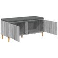 vidaXL Predsieňová lavica s vankúšom Sivá Sonoma 100 x 38 x 46 cm