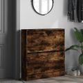 vidaXL Botník dymový dub 80x21x87,5 cm spracované drevo