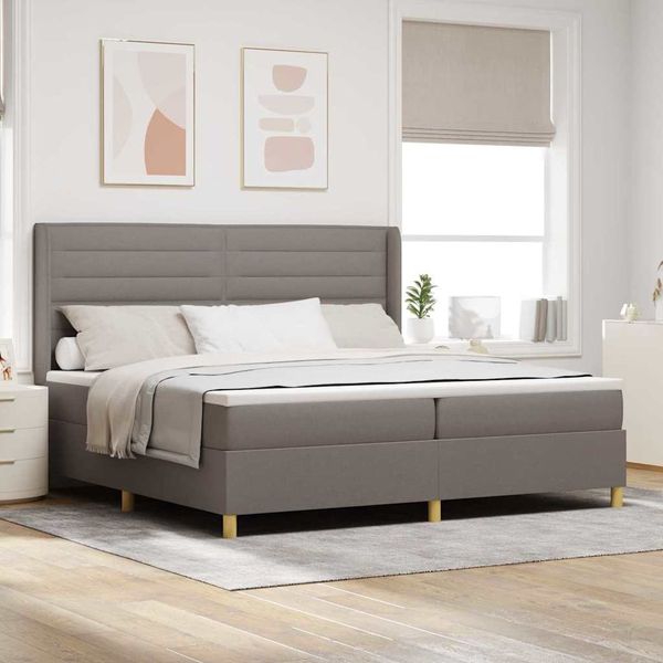 vidaXL Posteľ s pružinovým rámom Sivohnedá 200 x 200 cm látka