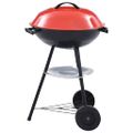 vidaXL Prenosný gril na drevené uhlie s kolieskami 44 cm
