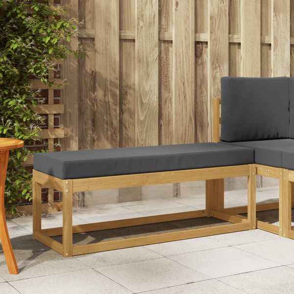 vidaXL Záhradná stolička, lavička s vankúšom Biela 115 x 43 x 45 cm