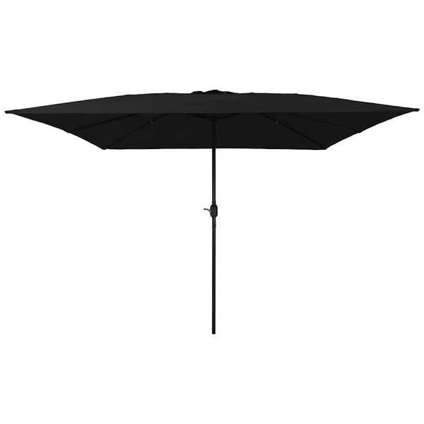 vidaXL Záhradný slnečník Čierna 295 x 295 x 245 cm Polyester a oceľ