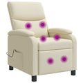 vidaXL Masážne relaxačné kreslo Krémová Umelá koža