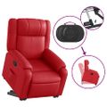 vidaXL Zdvíhacie sklápacie kreslo červené umelá koža