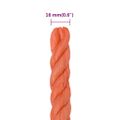 vidaXL Pracovné lano oranžové 16 mm 50 m polypropylén