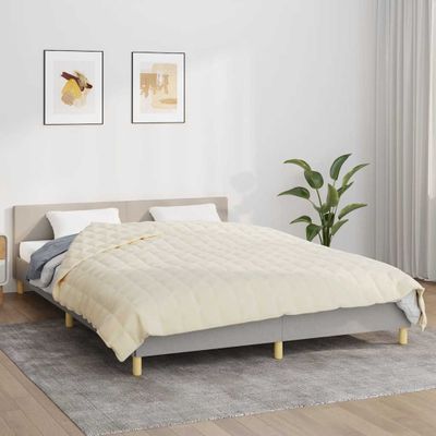 vidaXL Záťažová prikrývka bledokrémová 200x225 cm 9 kg látka