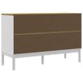 vidaXL Komoda FLORO biela 114x43x74 cm borovicový masív