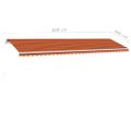 vidaXL Ručne zaťahovacia markíza s LED 600x300 cm oranžovo-hnedá