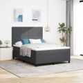 vidaXL LED box s pružinami Tmavo šedá a biela 140 x 190 cm