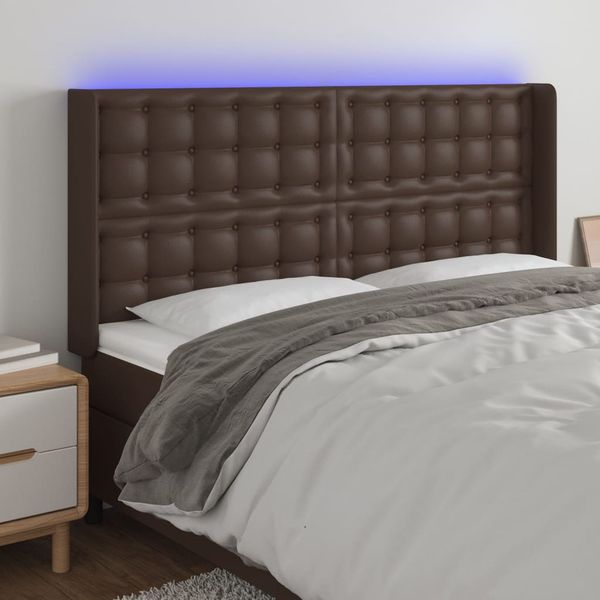 VidaXL Čelo postele hnedé 147x16x118/128 cm umelá koža