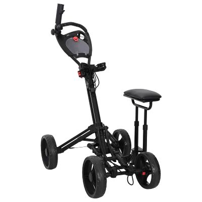 vidaXL Golfový vozík so sedadlom Čierna Hliník Skladací