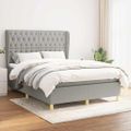 vidaXL Boxspring posteľ s matracom bledosivá 140x200 cm látka