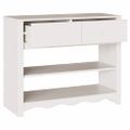 vidaXL Konzolový stôl so zásuvkou Drammen Biela 89,5 x 37 x 73 cm