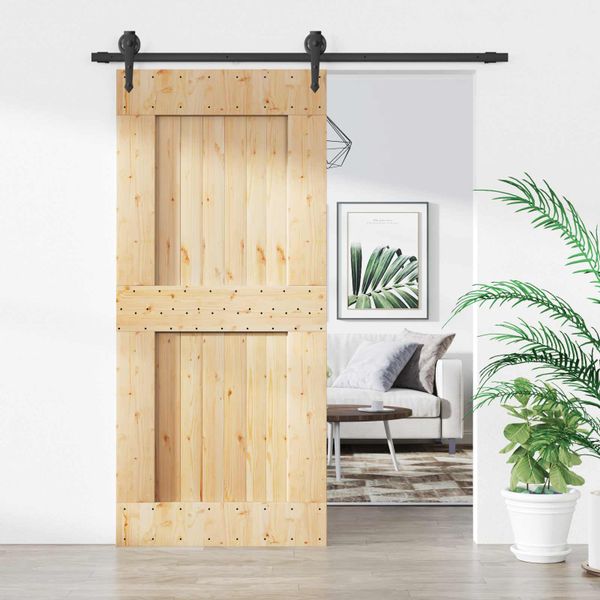 vidaXL Posuvné dvere Prírodná a čierna 90 x 210 cm