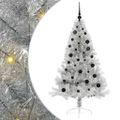 vidaXL Umelý predsvietený vianočný stromček Strieborná 150 cm PET