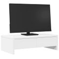 vidaXL Stojan na monitor a zásuvky biely 50x27x15 cm kompozitné drevo