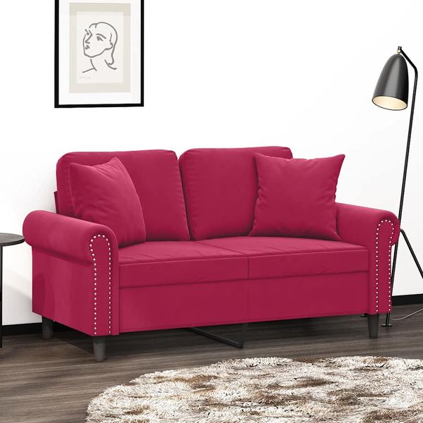 vidaXL Dekoratívne vankúše 2 ks vínové 40x40 cm zamat