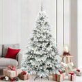vidaXL Umelý vianočný stromček s 300 LED-i Biela 210 cm PE a PVC