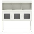 vidaXL Komoda biela 100,5x39x107 cm oceľ valcovaná za studena