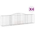 vidaXL Oblúkové gabiónové koše 4ks 400x50x100/120cm pozinkované železo