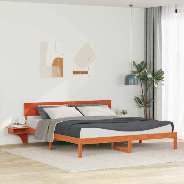 vidaXL Rám postele Včelí hnedý 200 x 200 cm Masívne borovicové drevo