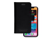 Puzdro s klopou na mobilný telefón - koža full-grain - čierna - pre Apple iPhone 12 mini