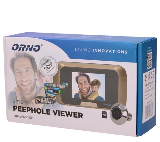 Dverové kukátko ORNO OR-WIZ-1101, digitálne s kamerou, 3,2" LCD, zlaté