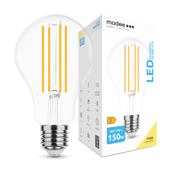 Modee Smart Lighting LED Filament Globe žiarovka E27 17W teplá biela (ML-A70F2700K17WE27)