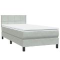 vidaXL Posteľný rám boxsping s matracom bledosivý 90x220 cm zamat