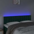 vidaXL Čelo postele s LED tmavozelené 144x5x78/88 cm zamat