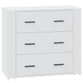 vidaXL Komoda biela 80x33x70 cm spracované drevo