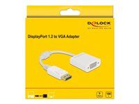 Video adaptér - DisplayPort (M) s jazýčkom do HD-15 (VGA) (F) skrutkovací - DisplayPort 1.2 - 15 cm - pasívny, 1080p podpora 60 Hz - biela