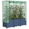 vidaXL Záhon s krytom na skleník ratanový vzhľad 120x40x123 cm