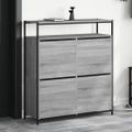 vidaXL Botník so 4 výklopnými zásuvkami sivý dub sonoma 100x34x112 cm