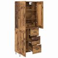 vidaXL Highboard Staré drevo 69,5 x 34 x 180 cm Kompozitné drevo