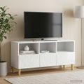 vidaXL TV skrinka 102 x 34,5 x 50 cm Biela s vysokým leskom