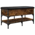 vidaXL Lavička na topánky dymový dub 82x42x45 cm kompozitné drevo
