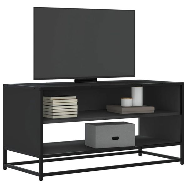 vidaXL TV skrinka čierna 91x40x46 cm kompozitné drevo a kov
