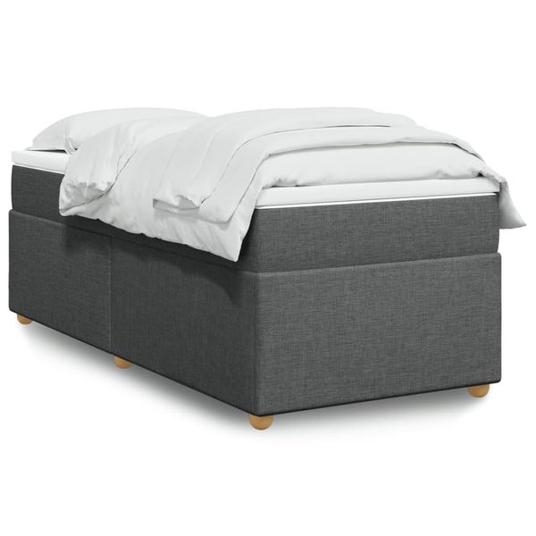 vidaXL Boxspring posteľ s matracom tmavosivá 90x200 cm látka