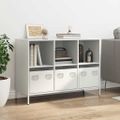 vidaXL Komoda biela 101,5x39x73,5 cm oceľ valcovaná za studena