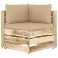 vidaXL 12-dielna záhradná súprava+podložky, zelené impregnované drevo