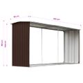 vidaXL Záhradná kôlňa na drevo hnedá 330x92x153 cm galvanizovaná oceľ